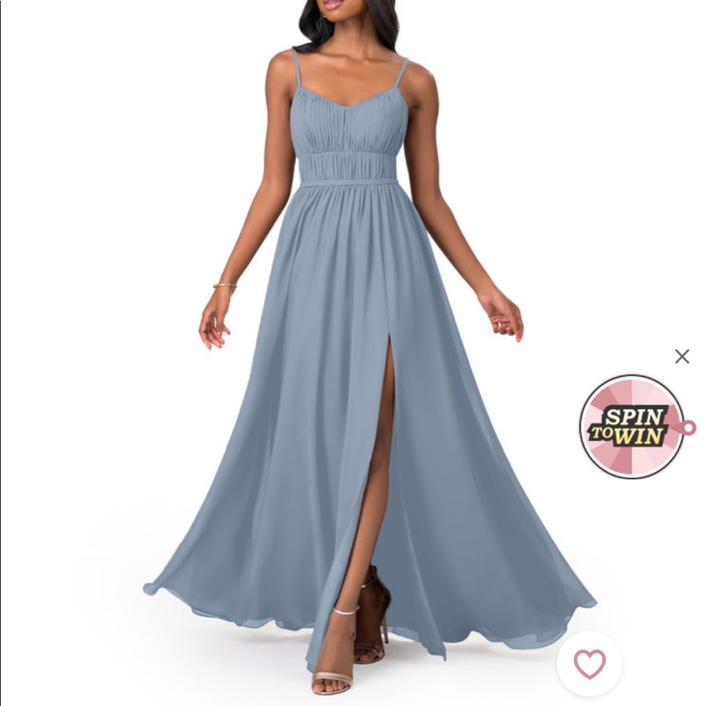 Azazie Yanelie Dusty Blue Dress Size A14 NWT
